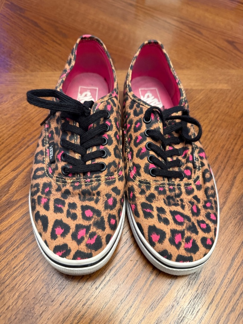 Vans Women’s/Men’s Leopard Print Canvas Sneakers - Brown/Black/Pink